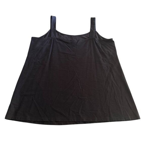 Eileen Fisher Scope Neck Tank Top Women's Black Made In USA, Size XL - Picture 2 of 6